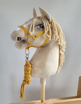 Uwiąz dla konia Hobby Horse pleciony ze sznurka - musztardowy