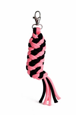 Uwiąz dla konia Hobby Horse pleciony ze sznurka - neon pink/ czarny