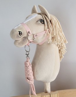 Uwiąz dla konia Hobby Horse pleciony ze sznurka - pudrowy róż