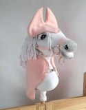 Zestaw dla Hobby Horse A3: polarowa derka + nauszniki - pudrowy róż