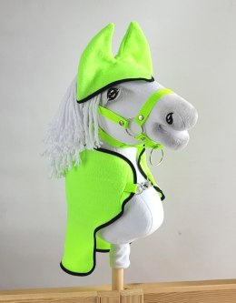 Zestaw dla Hobby Horse uniwersalny A4 i A5: polarowa derka + nauszniki - neon green