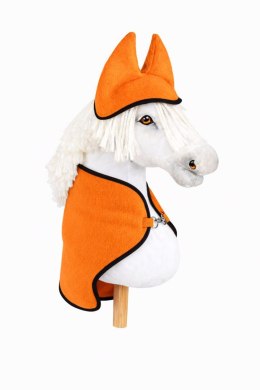 Zestaw dla Hobby Horse uniwersalny A4 i A5: polarowa derka + nauszniki - neon orange