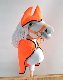 Zestaw dla Hobby Horse uniwersalny A4 i A5: polarowa derka + nauszniki - neon orange