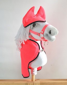 Zestaw dla Hobby Horse uniwersalny A4 i A5: polarowa derka + nauszniki - neon pink