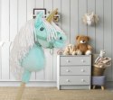 Hobby Horse Jednorożec na kiju miętowy z białą grzywą i złotym rogiem A4