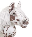 Hobby Horse Mały koń na kiju Premium tarantowaty biało-brązowy z białą grzywą A4