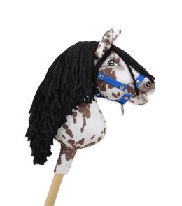 Hobby Horse Mały koń na kiju Premium tarantowaty biało-brązowy z czarną grzywą A4