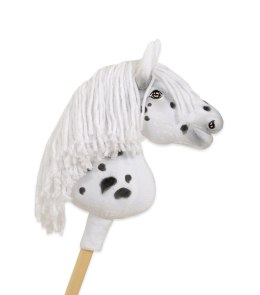 Hobby Horse Średni koń na kiju Premium biały tarantowaty A4