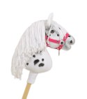 Hobby Horse Średni koń na kiju Premium biały tarantowaty A4