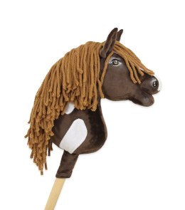 Hobby Horse Średni koń na kiju Premium brązowy western ciemnogniady z ciemną grzywą A4