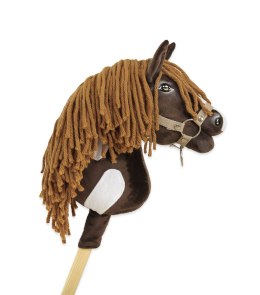 Hobby Horse Średni koń na kiju Premium brązowy western ciemnogniady z ciemną grzywą A4