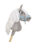 Hobby Horse Średni koń na kiju Premium siwy z białą grzywą A4
