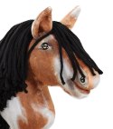 Hobby Horse Średni koń na kiju Premium srokaty tobiano z czarną grzywą A4