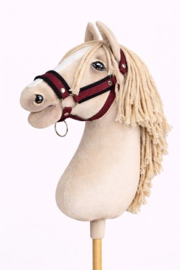 Kantar regulowany dla konia Hobby Horse A3 bordowy z czarnym futerkiem
