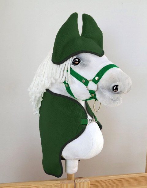 Zestaw dla Hobby Horse A3: polarowa derka + nauszniki - zielony