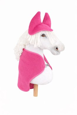 Zestaw dla Hobby Horse uniwersalny A4 i A5: polarowa derka + nauszniki - ciemny róż