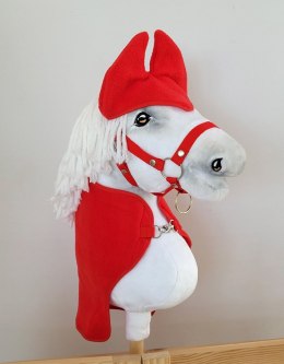 Zestaw dla Hobby Horse uniwersalny A4 i A5: polarowa derka + nauszniki - czerwony