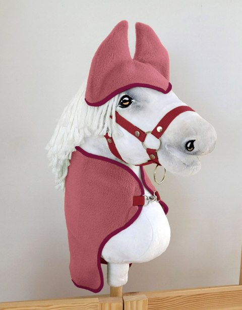 Zestaw dla Hobby Horse uniwersalny A4 i A5: polarowa derka + nauszniki - jagodowy