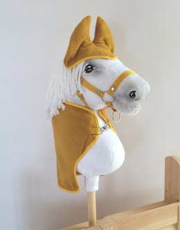 Zestaw dla Hobby Horse uniwersalny A4 i A5: polarowa derka + nauszniki - musztardowy