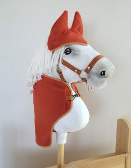 Zestaw dla Hobby Horse uniwersalny A4 i A5: polarowa derka + nauszniki - rudy