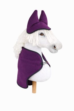 Zestaw dla Hobby Horse uniwersalny A4 i A5: polarowa derka + nauszniki - śliwkowy