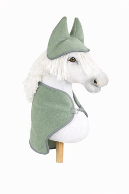 Zestaw dla Hobby Horse uniwersalny A4 i A5: polarowa derka + nauszniki - szałwia
