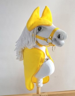 Zestaw dla Hobby Horse uniwersalny A4 i A5: polarowa derka + nauszniki - żółty