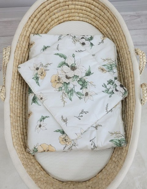 Komplet pościeli dla niemowląt z wypełnieniem 2-cz 75x100cm NEWBORN - Clematis on beige