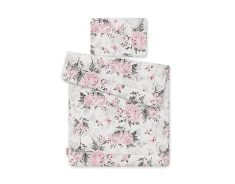 Komplet pościeli dla niemowląt z wypełnieniem 2-cz 75x100cm NEWBORN - Romantic peonies