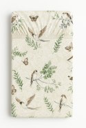 Prześcieradło bawełniane z gumką do łóżeczka 120x60 cm - brown birds