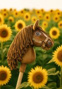 Hobby Horse Mały koń na kiju Premium brązowy jasny kasztan A5