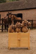 Hobby Horse Mały koń na kiju Premium tarantowaty biało-brązowy z białą grzywą A5