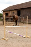 Przeszkoda skokowa do Hobby Horse 160cm, h-120 cm, dwie belki - beżowa i jasny fiolet