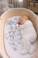 Miękka przytulanka DOUDOU kocyk króliczek z bawełny - Chmurki szare - szary