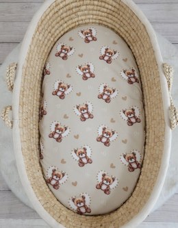 Prześcieradło bawełniane do kosza Mojżesza Boho wózka gondoli 75x35 cm - Misiove love