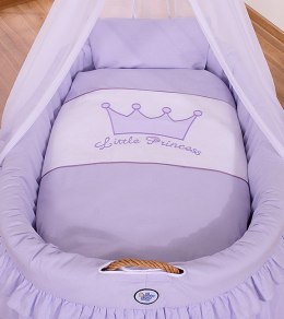 Kosz Mojżesza wiklinowy z baldachimem - Little Prince fioletowy