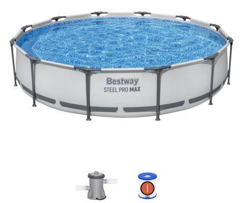 Bestway 56416 BASEN STELAŻOWY STEEL PRO MAX Z POMPĄ FILTRACYJNĄ 3.66m x 0.76m