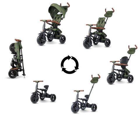 Qplay Rowerek Trójkołowy Rito Deluxe Rubber Olive