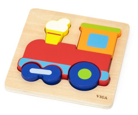 Viga 44783 Drewniane puzzle - lokomotywa