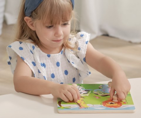 Viga 50840 Drewniane puzzle z uchwytami - zwierzęta Afryki