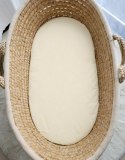 Prześcieradło bawełniane do wózka gondoli kosza Mojżesza Boho 75x35 cm - kremowe