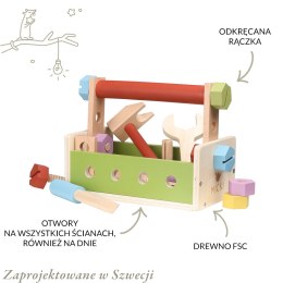 Drewniane narzędzia, zabawka dla dzieci, zestaw małego majsterkowicza Micki