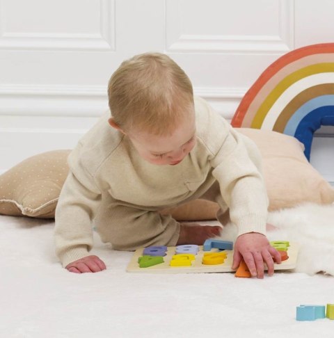 Drewniane cyferki zabawka edukacyjna dla dzieci sorter kształtów Le Toy Van