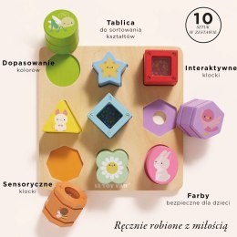 Drewniane klocki sorter zabawka sensoryczna, edukacyjna, dzieci Le Toy Van