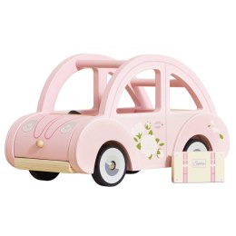 Drewniany różowy samochód retro Sophie, zabawka dla dzieci, auto Le Toy Van