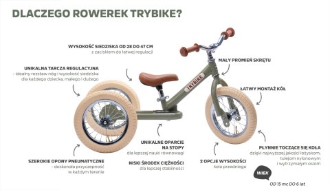 Pierwszy rower biegowy balansujący dziecięcy niebieski dla dzieci Trybike