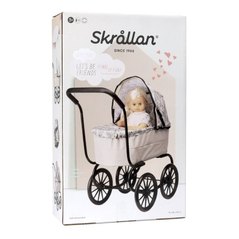 Wózek dla lalek w stylu retro, gondola, zabawa z lalkami, zabawka, Skrallan