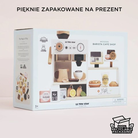 Drewniana kawiarnia dla dzieci, sklep, zabawa w odgrywanie ról, Le Toy Van